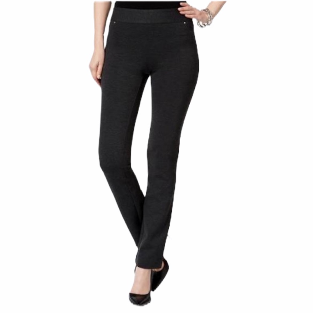 INC STRAIGHT LEG MID RISE GRAY KNIT PANTS - 18